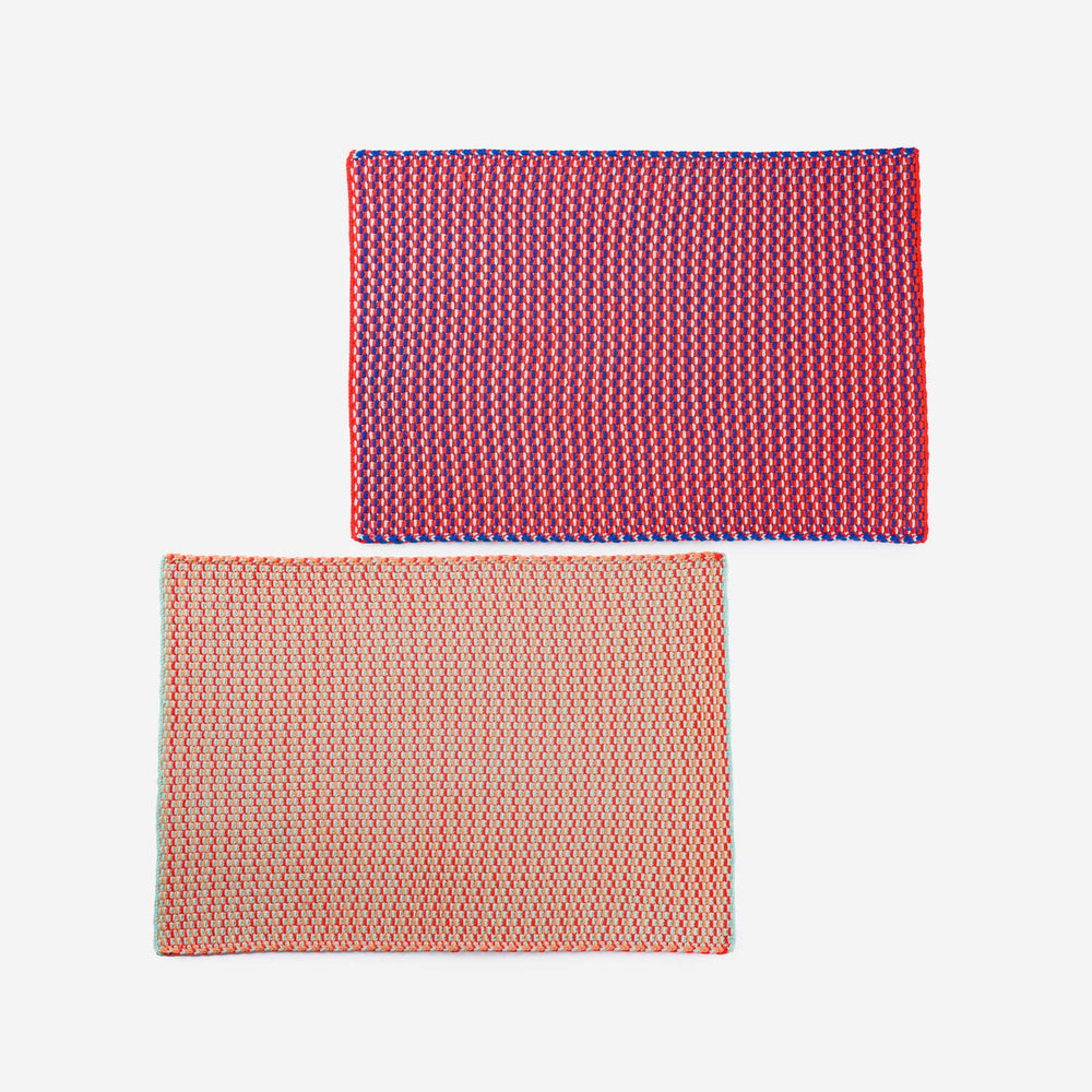 VERLOOP | knits - Dashes Placemat Set: Green Pink