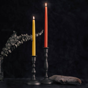 Bluecorn Candles - Pair of Hand-Dipped Beeswax Taper Candles: 10" / Raw